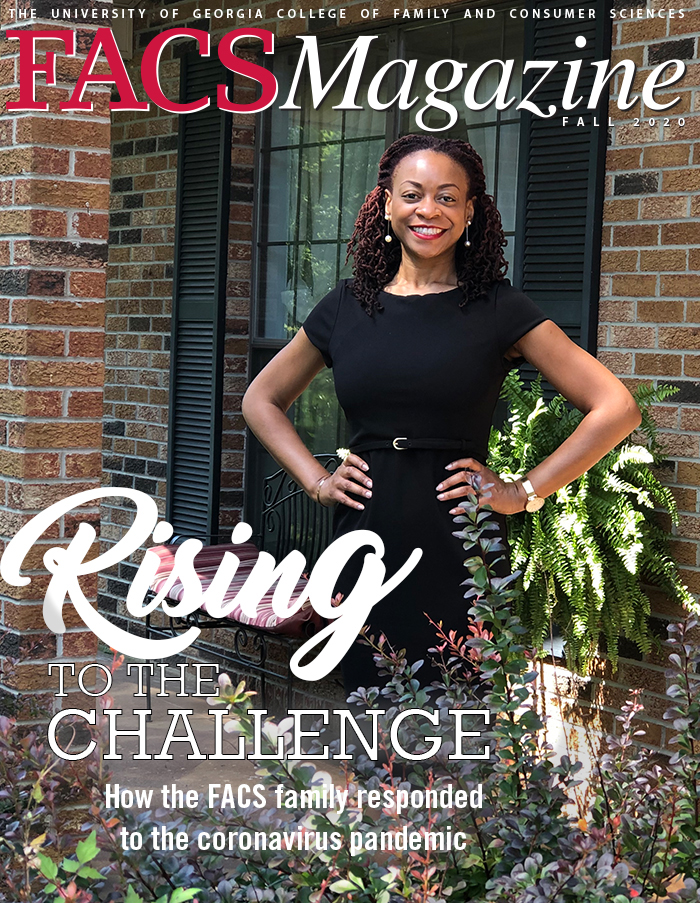 FACS Magazine cover with woman in front of house with Rising to the Challenge text